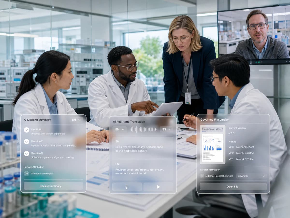 Life sciences researchers reviewing study data together